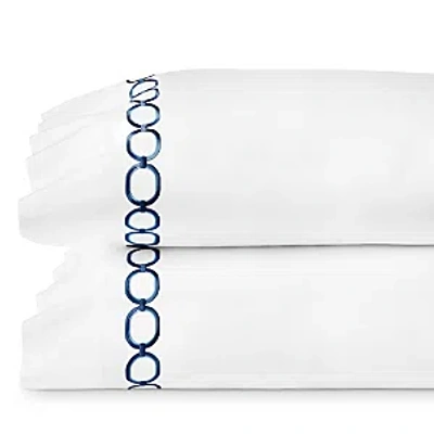 Sferra Catena Pillowcase, Set Of 2, King In White/navy