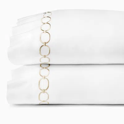 Sferra Catena Pillowcase, Set Of 2, King In White/sand