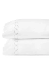 Sferra Catena Pillowcase, Set Of 2, King In White/ Lunar
