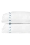 Sferra Catina Set Of 2 Pillowcases In White/ Sea