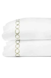 Sferra Catena Pillowcase, Set Of 2, Standard In White/willow