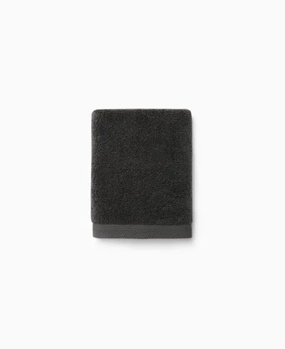 Sferra Cielo 100% Cotton Washcloth, 12" X 12" In Black