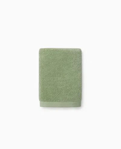 Sferra Cielo Cotton Bath Washcloth, 12" X 12" In Green