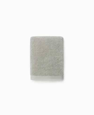 Sferra Cielo Cotton Bath Washcloth, 12" X 12" In Gray