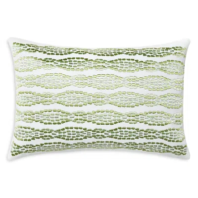 Sferra X Scalamandre Cobblestones Decorative Pillow, 12 X 18 - Exclusive In White/green