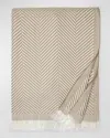 Sferra Costa Herringbone-weave Throw In Fog