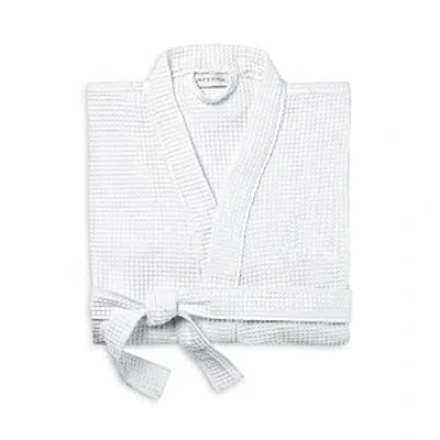 Sferra Edison Waffle Knit Dressing Gown In White