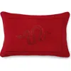 Sferra Embroidered Snake Accent Pillow In Red/red
