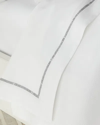 Sferra Emilia Full/queen Flat Sheet In Black