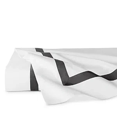 Sferra Estate Flat Sheet, King In White/charcoal