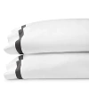 Sferra Estate Pillowcase Set, King In White/charcoal