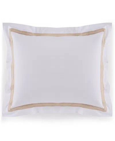 Sferra Estate Woven Cotton Sham, Standard In White,sand