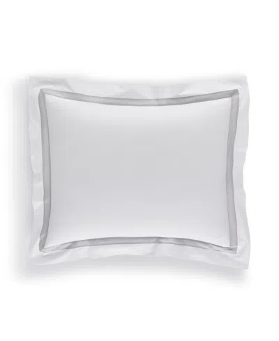 Sferra Estate Woven Cotton Sham, Standard In White,lunar