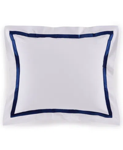 Sferra Estate Woven Cotton Sham, Standard In White,navy