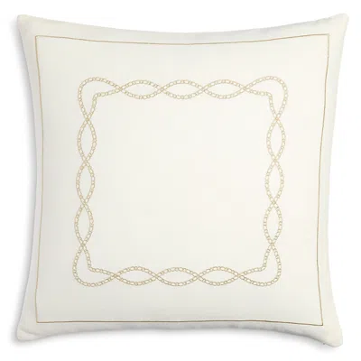 Sferra Evara Embroidered Linen Decorative Pillow, 20 X 20 - Exclusive In White