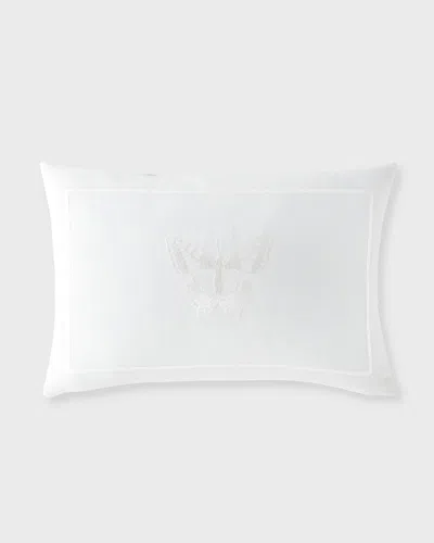 Sferra Farfalla Embroidered Decorative Pillow In White