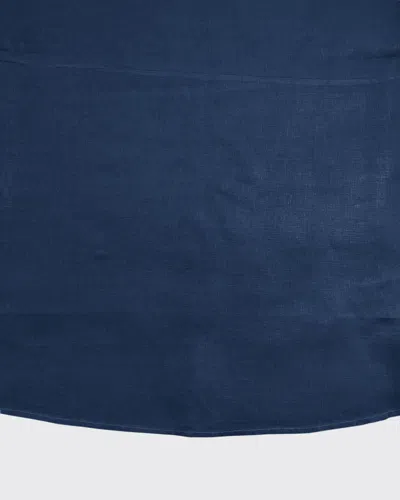 Sferra Festival Round Tablecloth, 90"dia In Navy