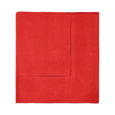 Sferra Festival Square Hemstitched Tablecloth, 66 X 66 In Red