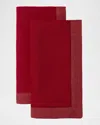 Sferra Filetto Dinner Napkins, Set Of 4 In Red/gold
