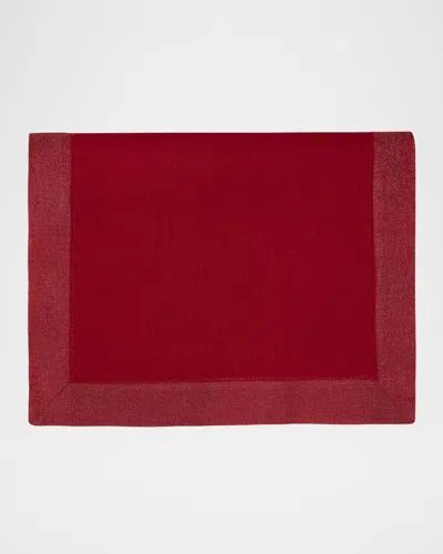 Sferra Filetto Table Runner, 15" X 108" In Red/gold