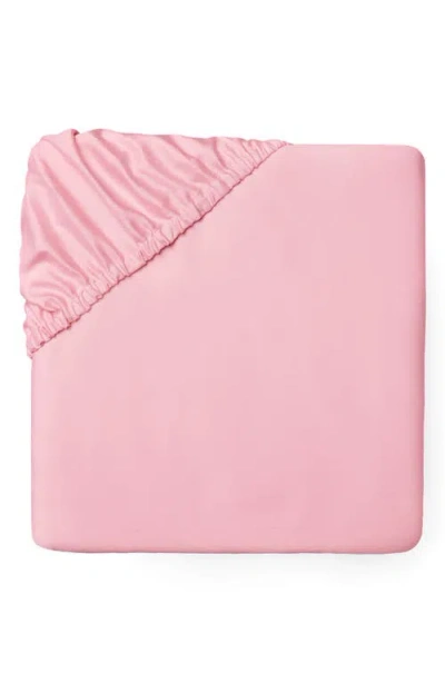 Sferra Fiona Cotton Sateen Fitted Sheet In Carnation