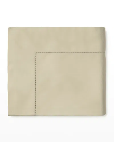 Sferra Fiona Full/queen Flat Sheet In Oat