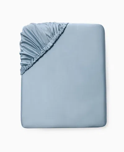 Sferra Fiona Sateen Cotton Fitted Sheet, King In Blue