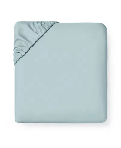 Sferra Fiona Sateen Cotton Fitted Sheet, Queen In Blue