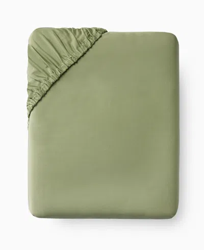 Sferra Fiona Sateen Cotton Fitted Sheet, Queen In Green