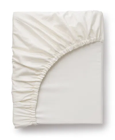 Sferra Fiona Sateen Cotton Fitted Sheet, Queen In Ivory
