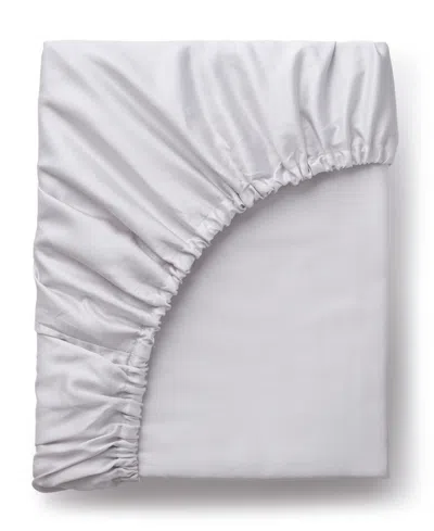 Sferra Fiona Sateen Cotton Fitted Sheet, Queen In Lunar