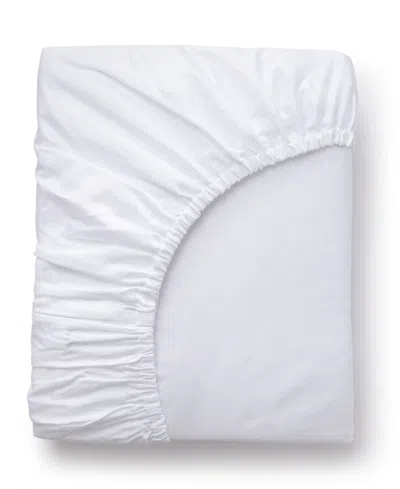 Sferra Fiona Sateen Cotton Fitted Sheet, Queen In White