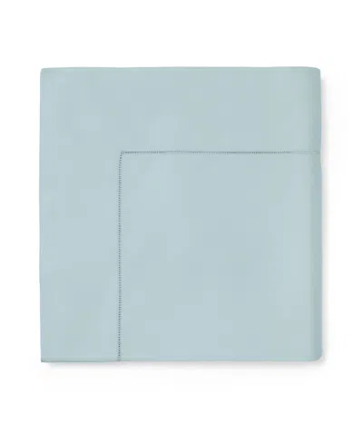 Sferra Fiona Sateen Cotton Flat Sheet, Full/queen In Blue