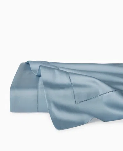 Sferra Fiona Sateen Cotton Flat Sheet, Full/queen In Blue