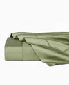 Sferra Fiona Sateen Cotton Flat Sheet, Full/queen In Green
