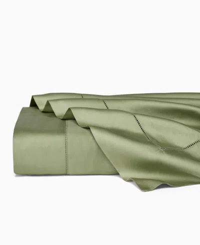 Sferra Fiona Sateen Cotton Flat Sheet, Full/queen In Green