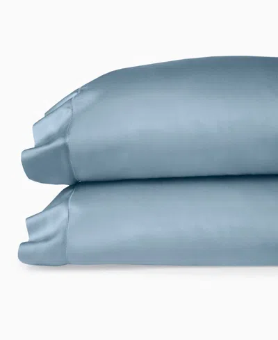 Sferra Fiona Sateen Cotton Pillowcase, King In Blue