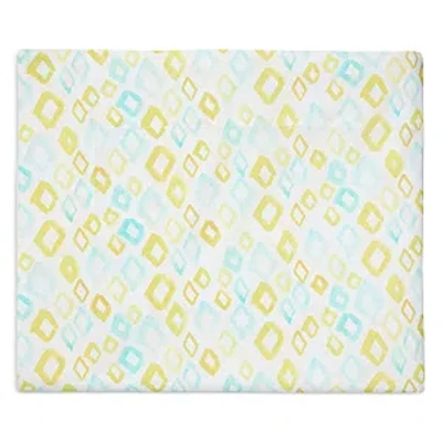 Sferra Geometrico Flat Sheet, Twin In Aqua