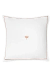 Sferra Ginkgo Embroidered Linen Accent Pillow In White/russet