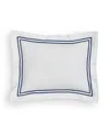 Sferra Grand Hotel Cotton Boudoir Sham, 12" X 16" In White,navy