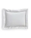 Sferra Grand Hotel Cotton Boudoir Sham, 12" X 16" In White,silver