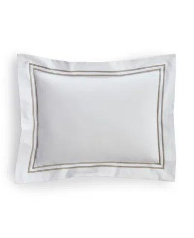 Sferra Grand Hotel Cotton Boudoir Sham, 12" X 16" In White,silver