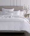 Sferra Grand Hotel Cotton Duvet Cover, Twin In White,taupe
