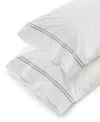Sferra Grand Hotel Cotton Pillowcase, King In White,silver