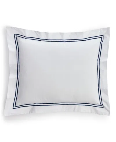 Sferra Grand Hotel Cotton Sham, Standard In White,navy