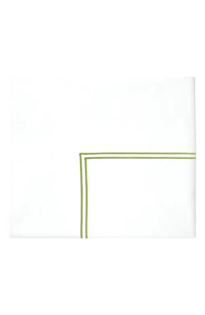 Sferra Grande Hotel Cotton Flat Sheet In White/fern