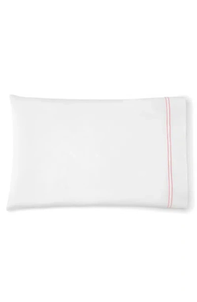 Sferra Grande Hotel Cotton Pillowcase In White/pink