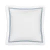 Sferra Grande Hotel Euro Sham In White/ocean