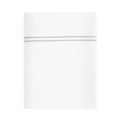 Sferra Grande Hotel Flat Sheet, King In White/grey