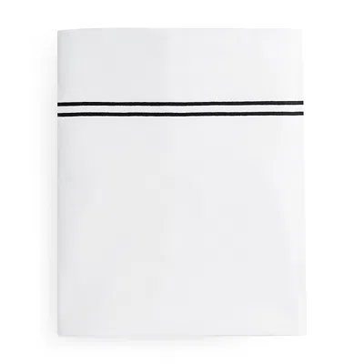 Sferra Grande Hotel Flat Sheet, Twin In White/black
